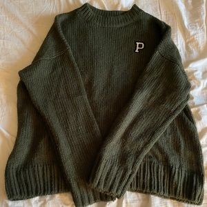 Victoria’s Secret Army Green Varsity Sweater